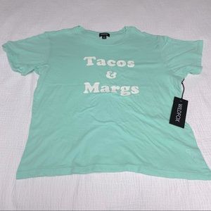 Wildfox Tacos & Margs Distressed Tee Medium